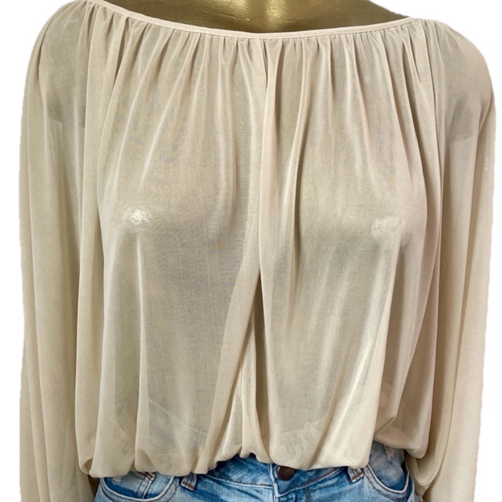FOREIGN EXCHANGE Chic NWOT Ivory Split Back Semi … - image 5